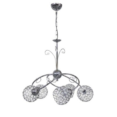 Pendant Light 5xE27 Metal With Crystals Nickel