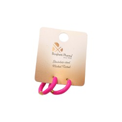 InoPlus Borghetti Hoop Earrings Gold Fuchsia 1 pair 