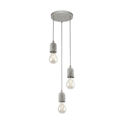 Pendant Light Silvares Cement Shade 3Xe27