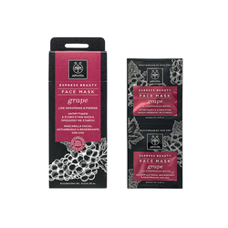 Apivita Express Beauty Face Mask Grape Αντιρυτιδική & Συσφιγκτική Μάσκα Προσώπου Με Σταφύλι 2x8ml