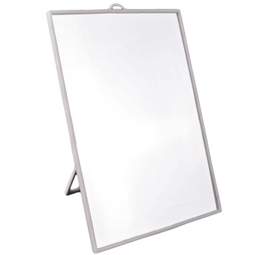 Ogledalo plasticno belo 24x18