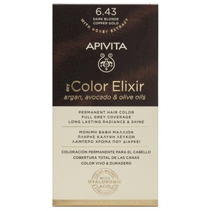 APIVITA Βαφή μαλλιών color elixir N6.43 ξανθό σκού