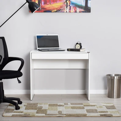 Γραφείο με Συρτάρι 90x55x75cm High Gloss White Fid