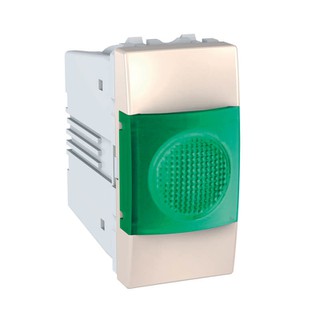 Unica Flat Indicator Lamp Green 1 Gang Ivory MGU3.