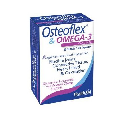 Health Aid - Osteoflex & Omega 3, 30 Tablets & 30 Capsulles - 750mg