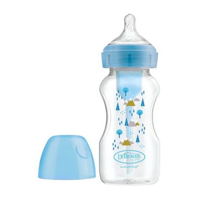 Dr Brown's Wide Neck Bottle Plastic OPTIONS+ Blue 