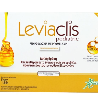 ABOCA Leviaclis Pediatric Μικροκλύσμα Με Promelaxin Για Βρέφη & Παιδιά x5g x6 Κλύσματα