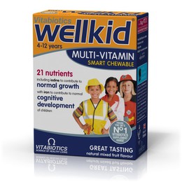 Vitabiotics Wellkid, Πολυβιταμίνη Ειδικά Σχεδιασμένη για Παιδιά 4-12 ετών 30 Μασώμενα Δισκία