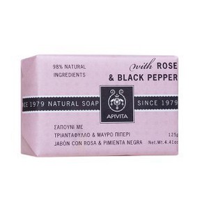 Apivita Natural Soap Σαπούνι με Τριαντάφυλλο & Μαύ