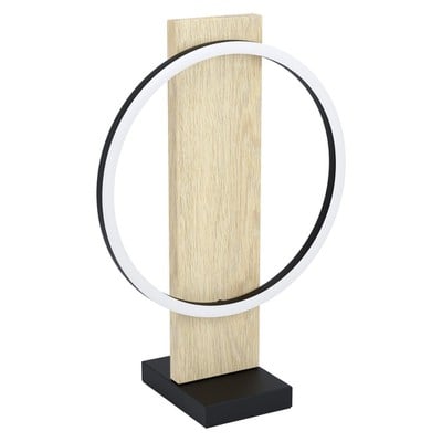 Table Led Lamp Boyal Black With Wood 12W 3000K 170