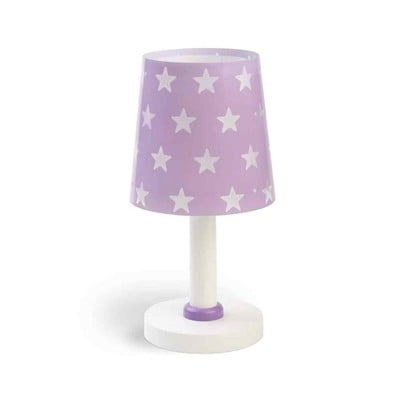 Kids Purple Table Lamp Stars With Fluorescenet Par