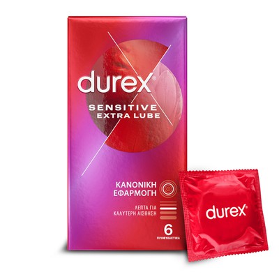 Durex Sensitive Extra Lube Προφυλακτικά Λεπτά για 