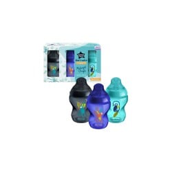 Tommee Tippee Closer To Nature Decorated Baby Bottles Μπιμπερό Μικρής Ροής 0m+ 3x260ml