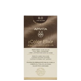 Apivita My Color Elixir Μόνιμη Βαφή Μαλλιών No 8.0 Ξανθό Ανοιχτό, 1 τεμάχιο