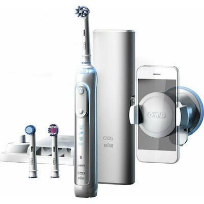 ORAL B Genius 8000 Επαναφορτιζόμενη Λευκή Ηλεκτρική Οδοντόβουρτσα Με 5 Προγράμματα Καθαρισμού 