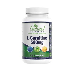 Natural Vitamins L-Carnitine 500mg, 30 Caps