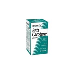 Health Aid Beta-Carotene Natural 15mg Dietary Supplement For Good Vision 30 capsules