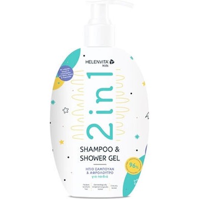 HELENVITA Kids 2 in1 Shampoo & Shower Gel Ήπιο Σαμπουάν & Αφρόλουτρο Με Άρωμα Μήλο Ανανά Πορτοκάλι 500ml