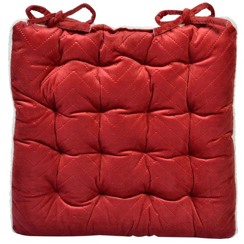 Shilte Karrige Velvet E Kuqe & E Bardhë 38x38x2.5 