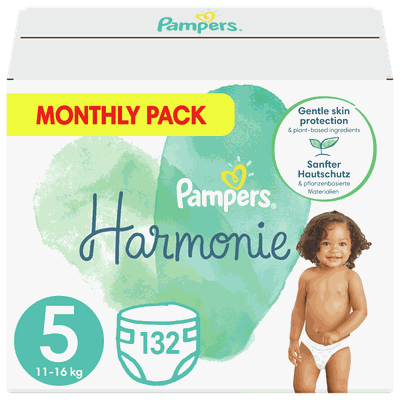 PAMPERS Harmonie Βρεφικές Πάνες No.5 11-16Kg 132 Τεμάχια Monthly Pack