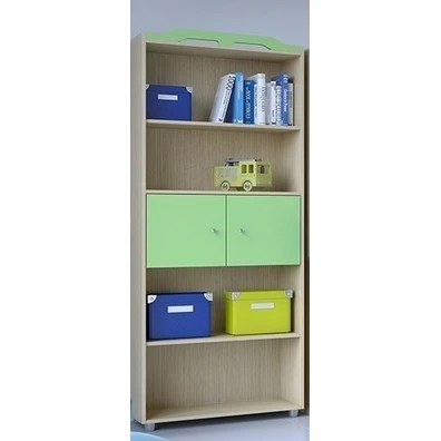Kids' Double Bookcase/Oak Light Green
