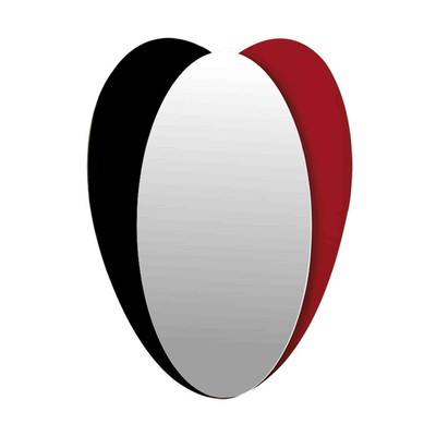 Wall Mirror 60Χ80 red-black Oval