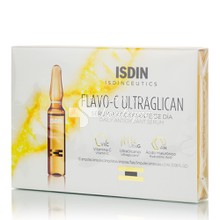 ISDIN Flavo-C Ultraglican Daily Antioxidant Serum - Αντιγήρανση & λάμψη, 10 αμπούλες x 2ml