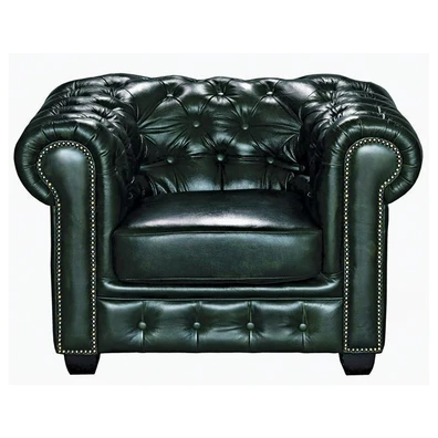  Πολυθρόνα Δέρμα Antique Green 103x92x72cm ZWW 689