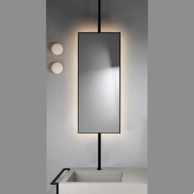 Καθρέπτης μεταλλικός μπάνιου με led 45x90, με άξον