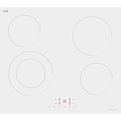 Built-In White Ceramic Hob With Touch Pad 59X52cm 