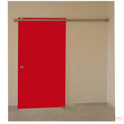 Συρόμενη γυάλινη πόρτα 10mm securit 80Χ210 κόκκινη