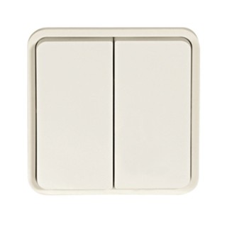 Cubyko IP55 Double Button Assembled White WNA044B