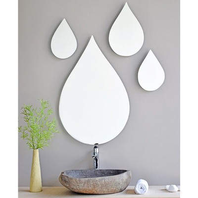 Καθρέπτες μπάνιου τοίχου σε σχήμα σταγόνα σετ 60x9
