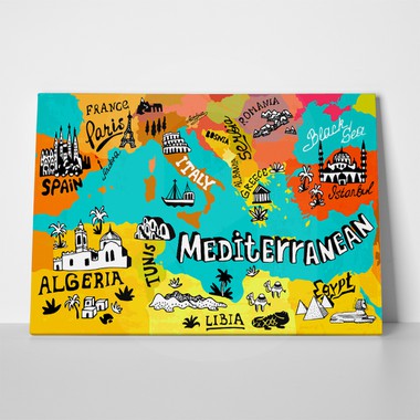 Illustrated map mediterranean 316238180 a