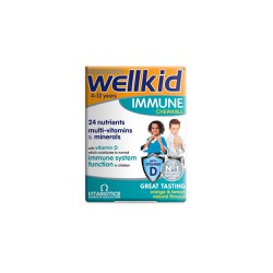 Vitabiotics Wellkids Vitamins Immune Συμπλήρωμα Διατροφής Για Την Ενίσχυση Του Ανοσοποιητικού Συστήματος Των Παιδιών 4-12 Ετών 30 μασώμενες ταμπλέτες