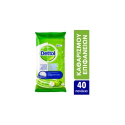 Dettol Antibacterial Multipurpose Cleansing Wipes With Aroma Green Apple 40 pieces