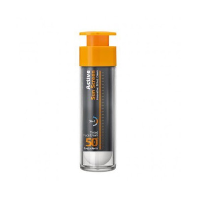 FREZYDERM Active Sun Screen Tinted Cream SPF50+ Έγχρωμο Αντηλιακό Ενεργού Άνθρακα - Πολύ Υψηλή Προστασία 50ml