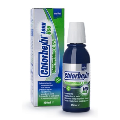 INTERMED Chlorhexil 0.12% Long Use Mouthwash Στοματικό Διάλυμα Κατά Της Πλάκας 250ml