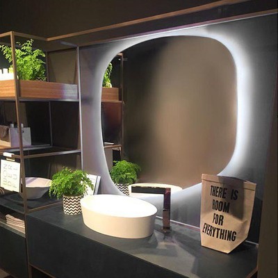 Bathroom mirror with LED lighting 80x75 cm/90x85 c