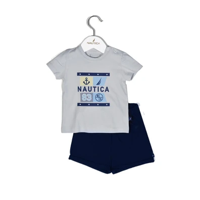 Nautica Des.15 σετ t-Shirt & Shorts Jersey Grey/na
