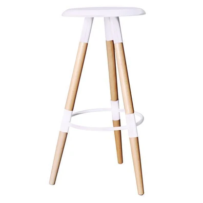 Σκαμπό Bar Ξύλο/ Πολυπροπυλένιο Λευκό 37x37 H.78cm