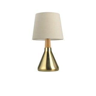 Table Lamp with Fabric Shade E14 Montes Brass Meta