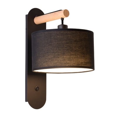 Wall Lamp Black Fabric H:35cm Ε14 40W Romeo