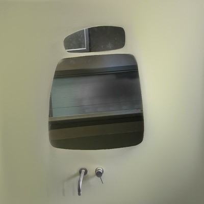 Καθρέπτες μπάνιου τοίχου σετ 2 τεμάχια βότσαλο 65x