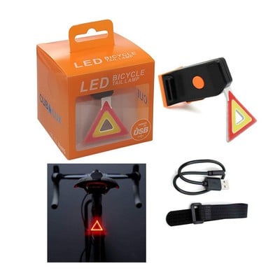 Rear Bicycle Lamp With A Triangle Shape And 5 Prog