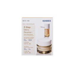 Korres Promo White Pine 2-Step Meno Reverse Λευκή Πεύκη Αναπλήρωση Όγκου Με Volumizing Serum-in-Moisturizer Κρέμα Ημέρας 40ml & Δώρο Deep Wrinkle Plumping & Age Spot Ορός Προσώπου 15ml