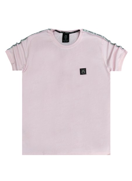 Vinyl art clothing pink t-shirt with small tape