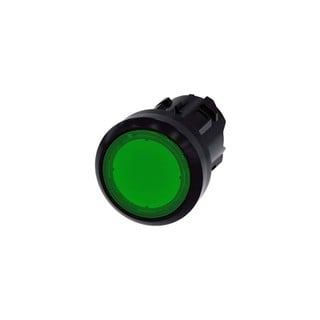 Illuminated Pushbutton 22mm Round Plastic Green 3S