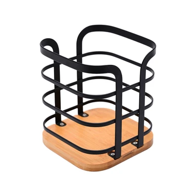 Estia Θηκη για Κουταλες Bamboo Μεταλλικη 12x12x14.