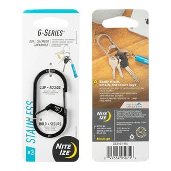 G-Series Ανοξείδωτο Carabiner, Μαύρο, Size 3